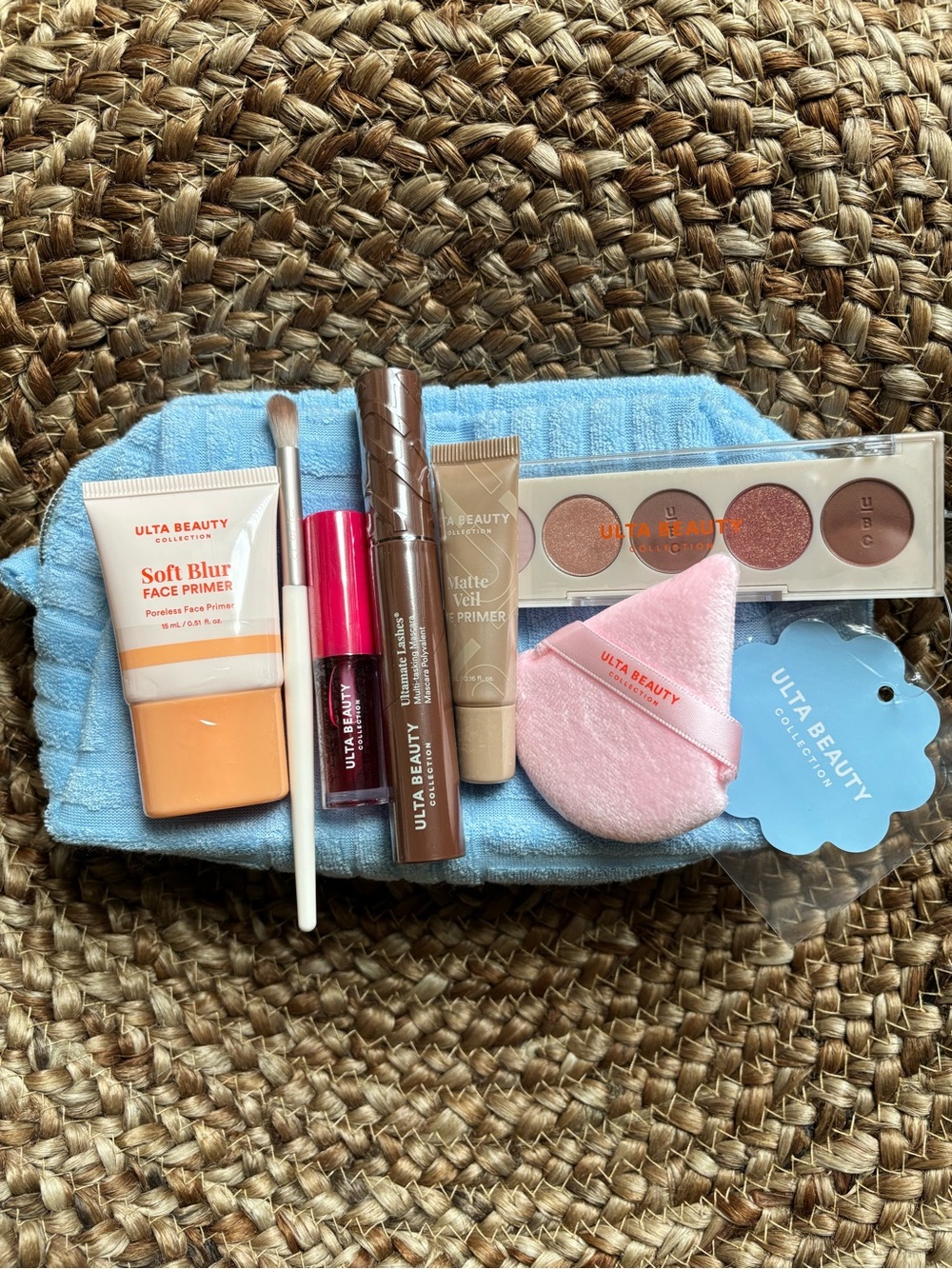 Ulta Beauty makeup collection and bag